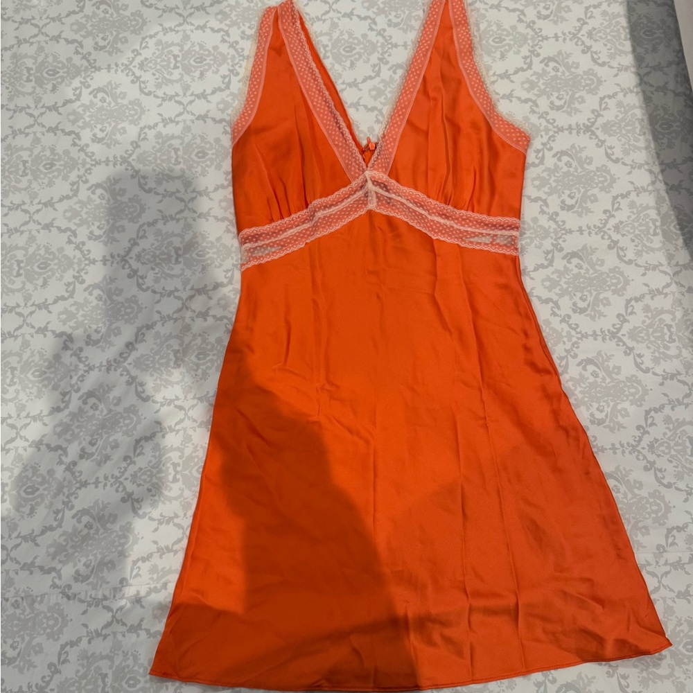 Orange Lace Trim mini dress size medium